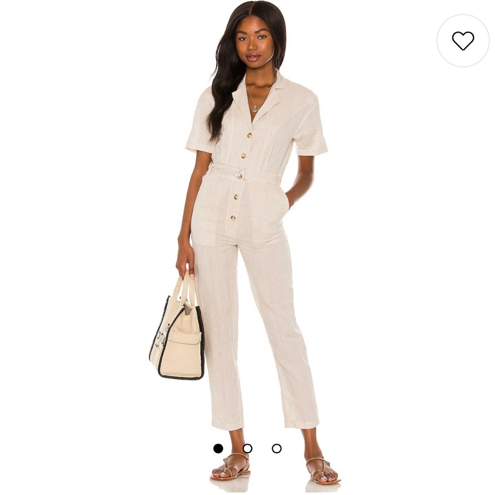 Amuse Society - Olivia Woven Jumper - SZ Large - Linen - Front Buttons